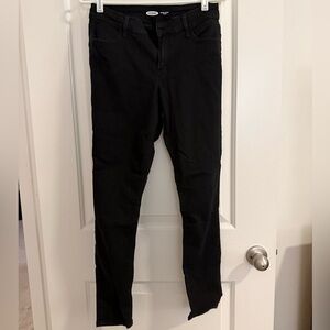 Black mid rise super skinny jeans